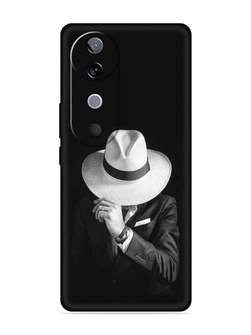 Men Under Hat Embossed Soft Silicone Case for Vivo V40 (5G)