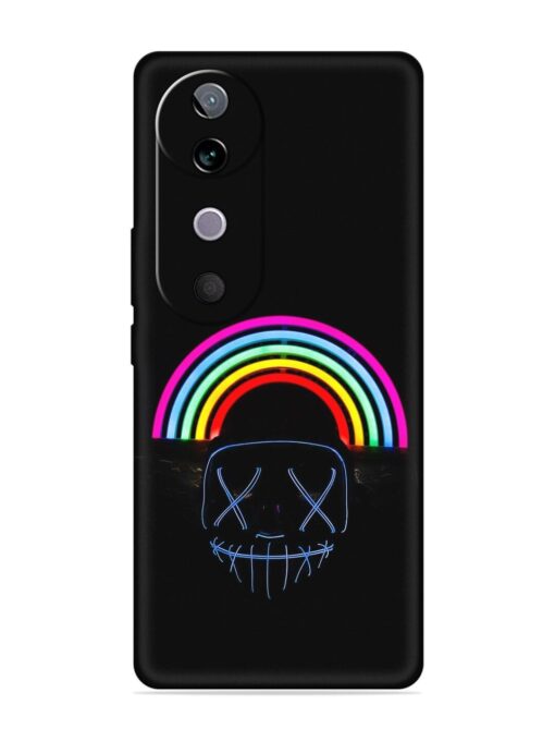 Mask Rainbow Embossed Soft Silicone Case for Vivo V40 (5G)