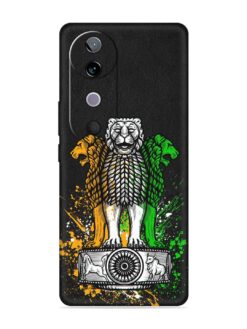 Pillars Of Ashoka Embossed Soft Silicone Case for Vivo V40 (5G)