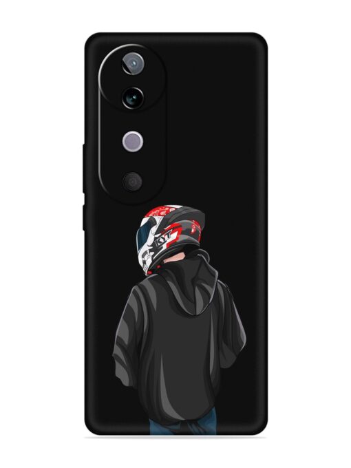 Motorcycle Rider Embossed Soft Silicone Case for Vivo V40 (5G)