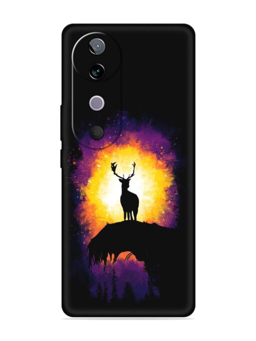 Elk Animal Art Embossed Soft Silicone Case for Vivo V40 (5G)