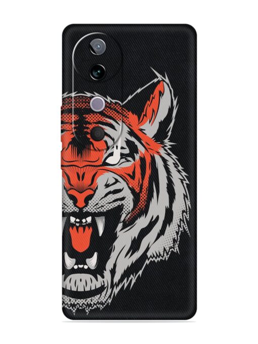 Tiger Aggression Embossed Soft Silicone Case for Vivo V40 (5G)