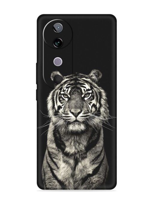 Tiger Art Embossed Soft Silicone Case for Vivo V40 (5G)