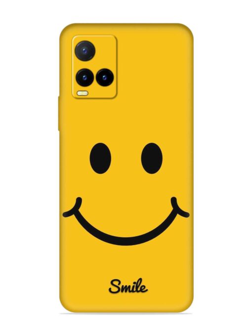 Yellow Smiley Embossed Soft Silicone Case for Vivo Y21T Zapvi