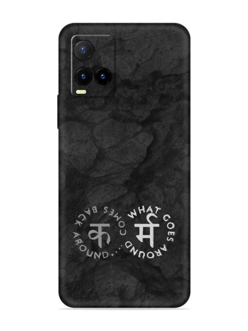 Karma Hindi Word Embossed Soft Silicone Case for Vivo Y21T