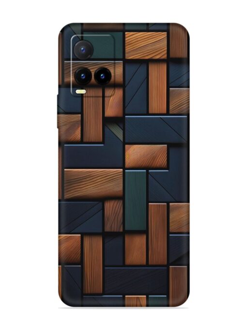 Wooden Background Cubes Embossed Soft Silicone Case for Vivo Y21T Zapvi