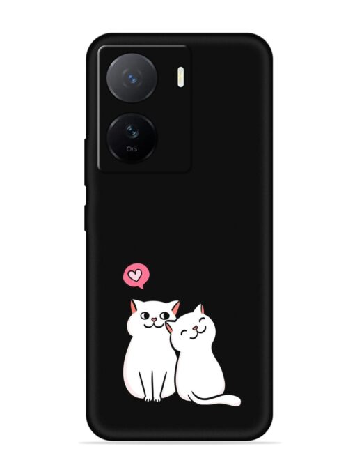 Cute Loving Cats Embossed Soft Silicone Case for Iqoo Z7 (5G) Zapvi