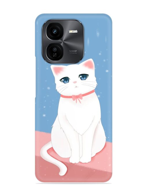 Cute White Cat Snap Case for Iqoo Z9X (5G)