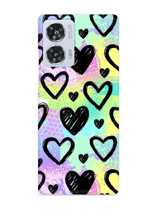 Bright Pattern Hearts Snap Case for Motorola Moto Edge 50 Fusion (5G)