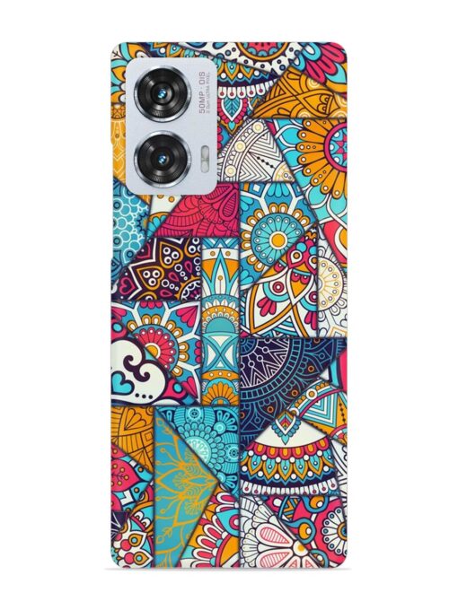 Patchwork Pattern Vintage Snap Case for Motorola Moto Edge 50 Fusion (5G) Zapvi