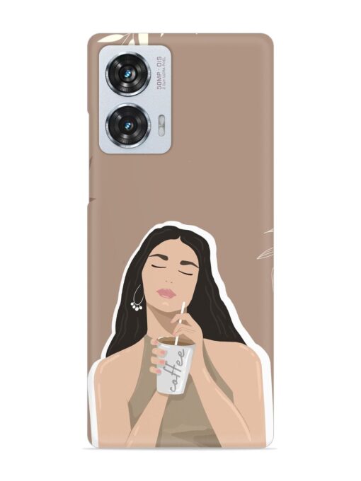 Girl With Coffee Snap Case for Motorola Moto Edge 50 Fusion (5G) Zapvi