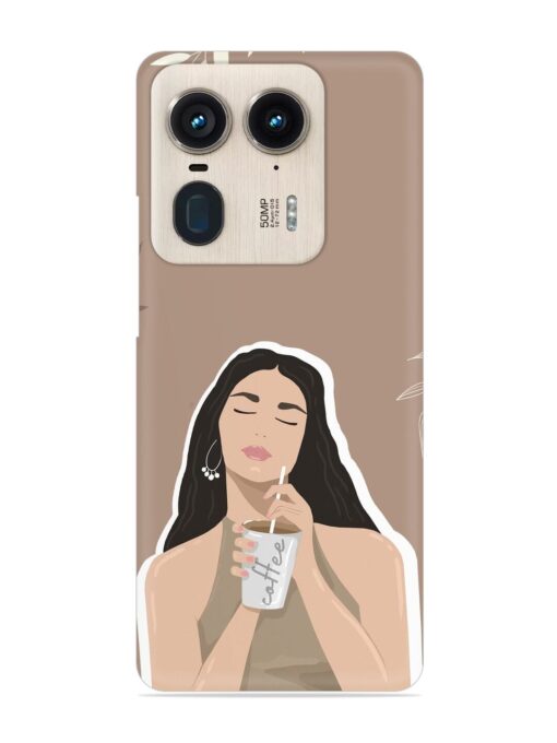 Girl With Coffee Snap Case for Motorola Moto Edge 50 Ultra (5G)