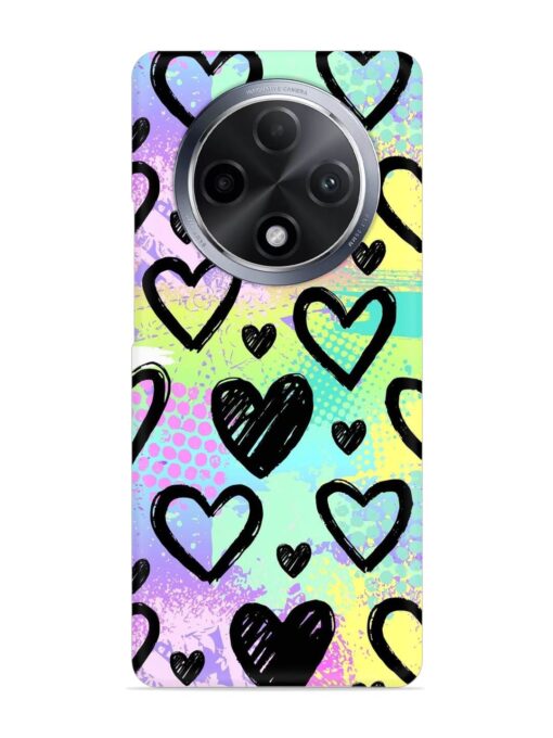 Bright Pattern Hearts Snap Case for Oppo F27 Pro Plus (5G) Zapvi