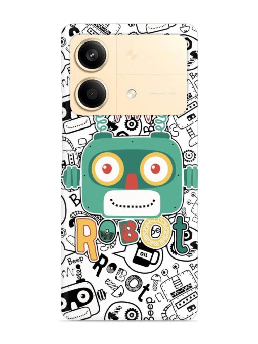 Robot Modern Seamless Pattern Snap Case for Poco X6 Neo (5G)