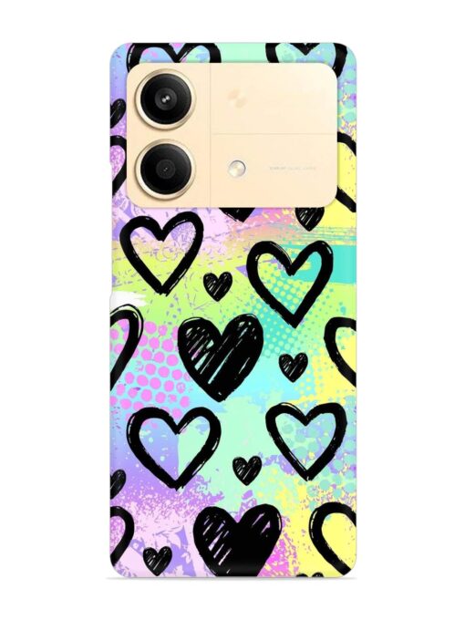 Bright Pattern Hearts Snap Case for Poco X6 Neo (5G)