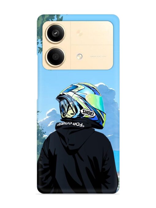 Rider With Helmet Snap Case for Poco X6 Neo (5G)