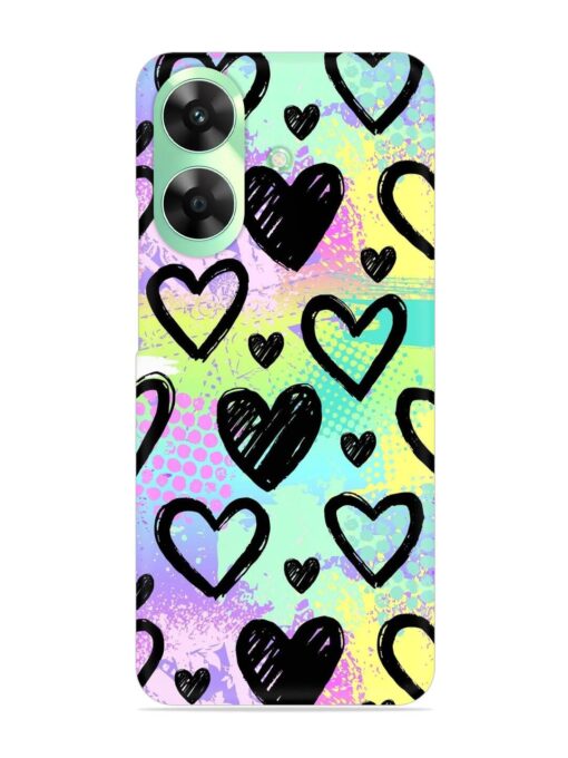 Bright Pattern Hearts Snap Case for Realme C61 Zapvi