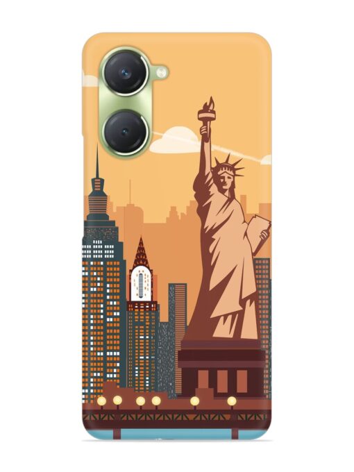 New York Statue Of Liberty Architectural Scenery Snap Case for Vivo T3 Lite (5G)