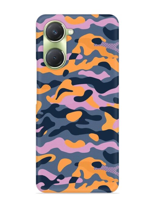 Camouflage Army Military English Orange Art Snap Case for Vivo T3 Lite (5G)