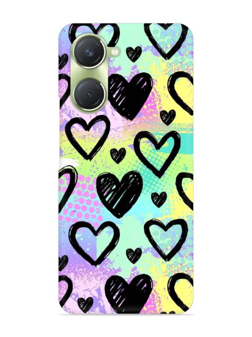 Bright Pattern Hearts Snap Case for Vivo T3 Lite (5G) Zapvi