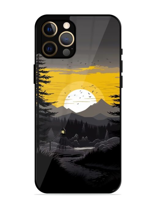 Sunset Vector Glossy Metal Phone Cover for Apple Iphone 12 Pro Max Zapvi