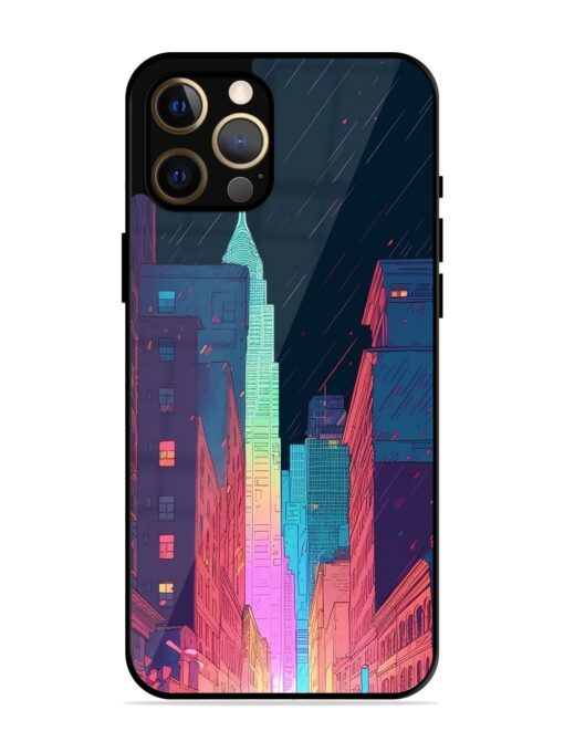 Minimal City Art Glossy Metal Phone Cover for Apple Iphone 12 Pro Max Zapvi