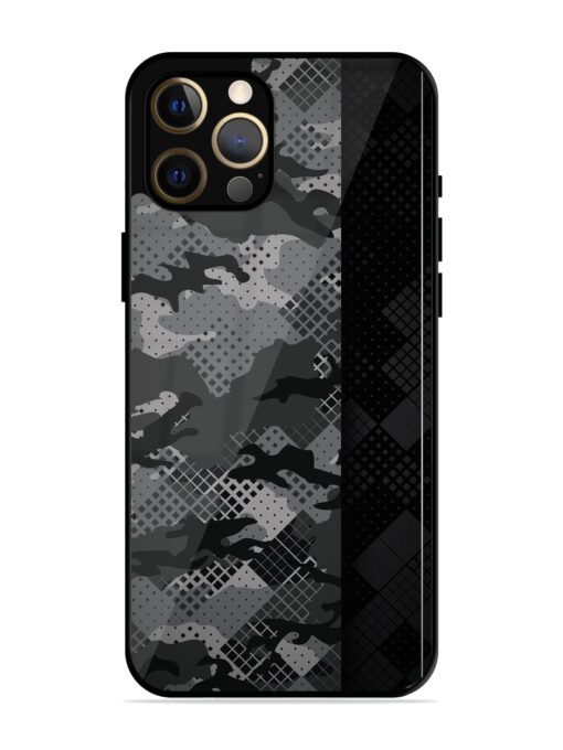 Dark Camouflage Glossy Metal Phone Cover for Apple Iphone 12 Pro Max Zapvi