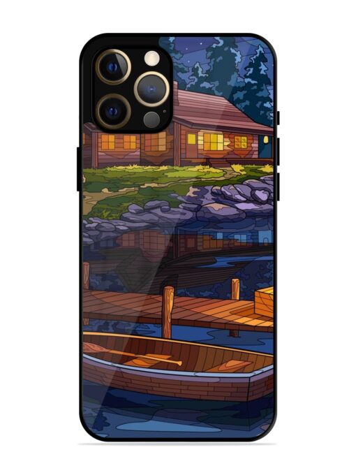 Village Night Scene Glossy Metal Phone Cover for Apple Iphone 12 Pro Max Zapvi