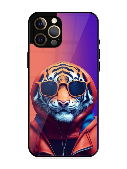 Tiger Animation Glossy Metal Phone Cover for Apple Iphone 12 Pro Max Zapvi