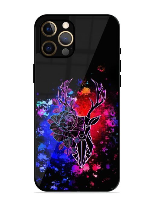 Floral Deer Art Glossy Metal Phone Cover for Apple Iphone 12 Pro Max Zapvi