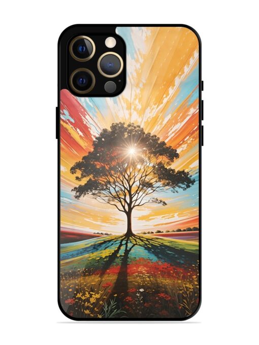 Abstract Tree Colorful Art Glossy Metal Phone Cover for Apple Iphone 12 Pro Max Zapvi