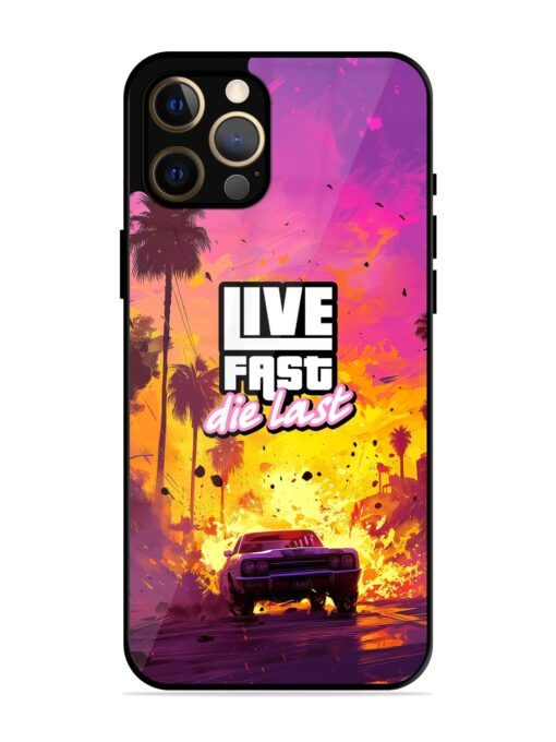 Live Fast Glossy Metal Phone Cover for Apple Iphone 12 Pro Max Zapvi