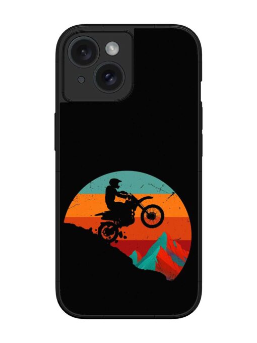 Mountain Bike Glossy Metal Phone Cover for Apple Iphone 15 Zapvi