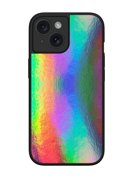 Colorful Holographic Background Glossy Metal TPU Phone Cover for Apple Iphone 15 Zapvi