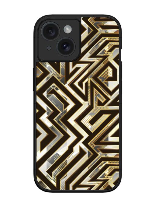 Technology Geometric Seamless Glossy Metal Phone Cover for Apple Iphone 15 Zapvi