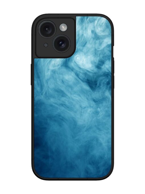 Blue Smoke Art Glossy Metal Phone Cover for Apple Iphone 15 Zapvi