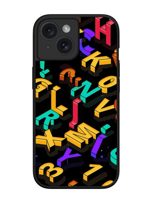 Seamless Pattern With Letters Glossy Metal Phone Cover for Apple Iphone 15 Zapvi