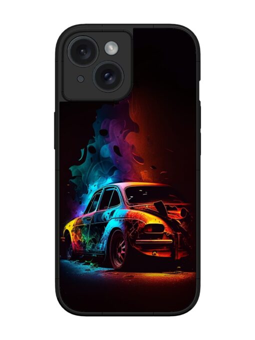 High Classic Car Art Glossy Metal Phone Cover for Apple Iphone 15 Zapvi