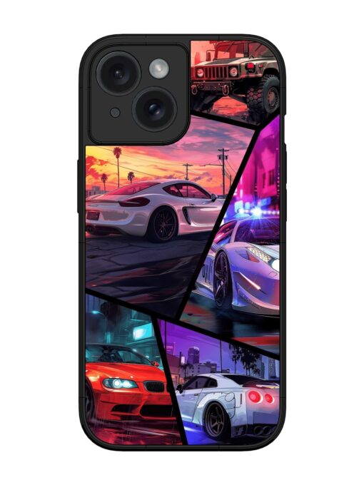 Ride In Pixels Glossy Metal Phone Cover for Apple Iphone 15 Zapvi