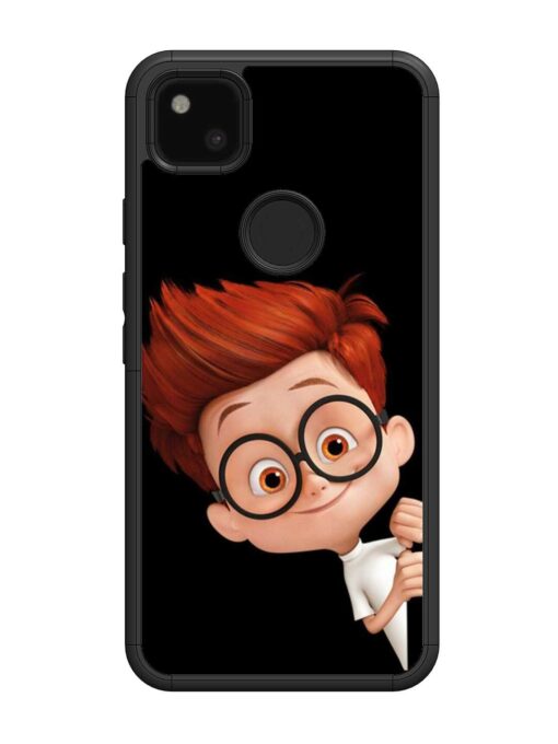 Smart Boy Cartoon Glossy Metal Phone Cover for Google Pixel 4A Zapvi