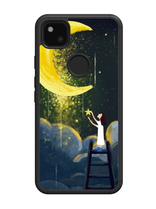 Moonlight Healing Night Illustration Glossy Metal TPU Phone Cover for Google Pixel 4A Zapvi