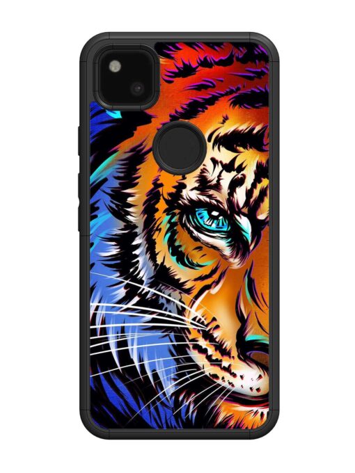 Colorful Lion Art Glossy Metal Phone Cover for Google Pixel 4A Zapvi