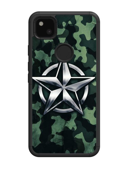 Indian Army Star Design Glossy Metal Phone Cover for Google Pixel 4A