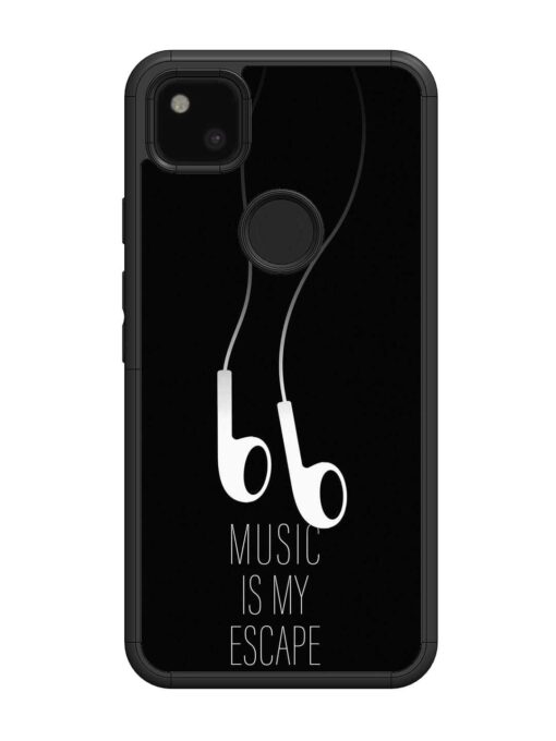 Music Is My Escape Glossy Metal Phone Cover for Google Pixel 4A Zapvi