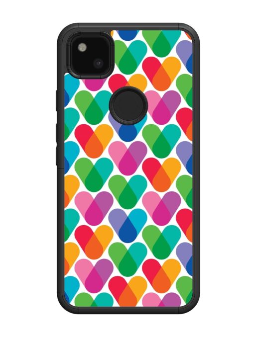 Overlapping Colors Colorful Glossy Metal TPU Phone Cover for Google Pixel 4A