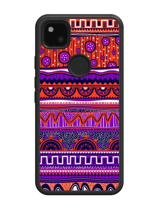 Ethnic Seamless Pattern Glossy Metal TPU Phone Cover for Google Pixel 4A Zapvi