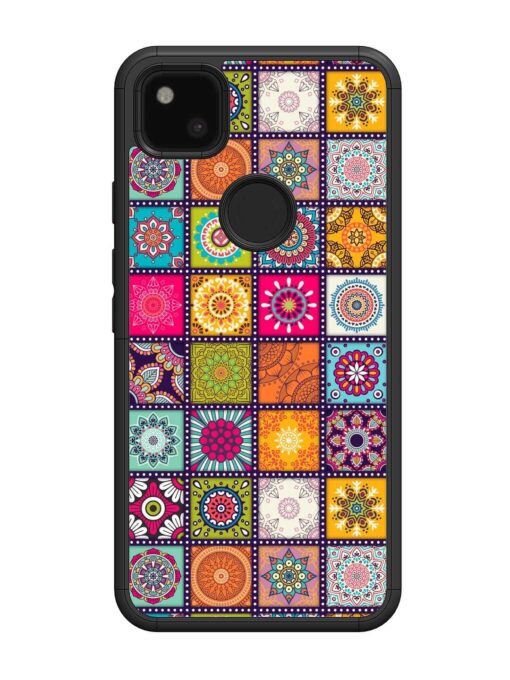 Seamless Pattern Vintage Glossy Metal Phone Cover for Google Pixel 4A Zapvi