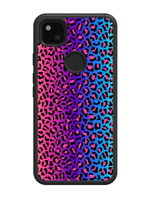 Colorful Leopard Seamless Glossy Metal Phone Cover for Google Pixel 4A Zapvi