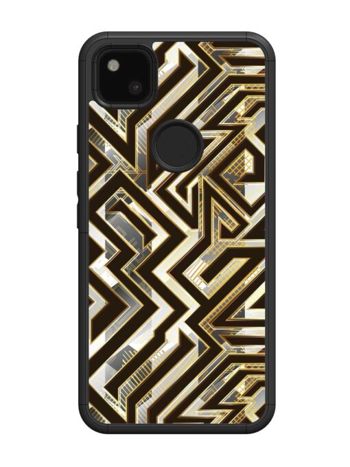 Technology Geometric Seamless Glossy Metal Phone Cover for Google Pixel 4A Zapvi