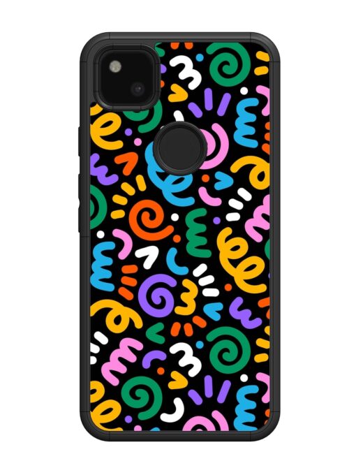 Colorful Seamless Vector Glossy Metal Phone Cover for Google Pixel 4A Zapvi